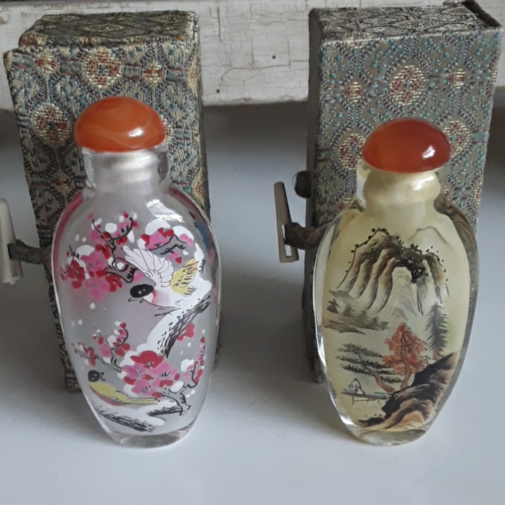 Vintage Asian Perfume Bottles in Boxes